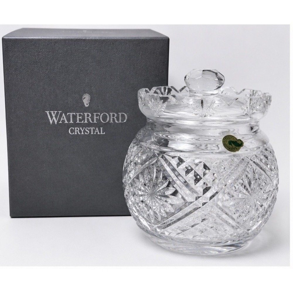 Waterford Crystal Biscuit Jar Candy Box with Lid Ireland Signed w/Original Box *